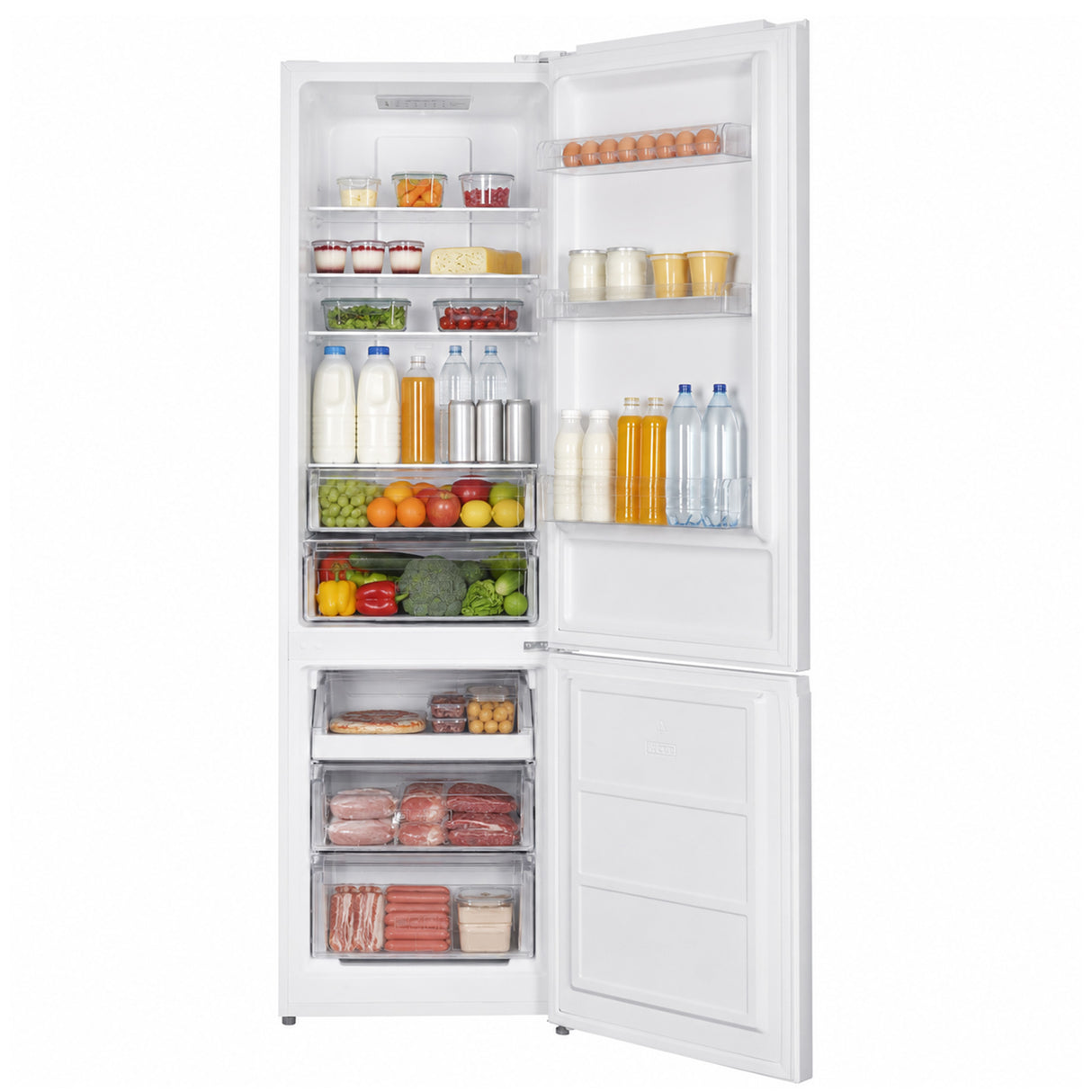 Frigo congélateur Heinner HCNF-HM326INVE – 326 L – No Frost – Super Freezing – porte réversible – blanc – classe énergétique E
