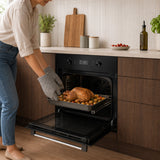 Four encastrable Heinner HBO-M7010GCDRP-GBK – 70 L – autonettoyage pyrolytique – chaleur tournante, gril, fermentation – écran tactile – classe énergétique A – verre noir – 5 ans de garantie