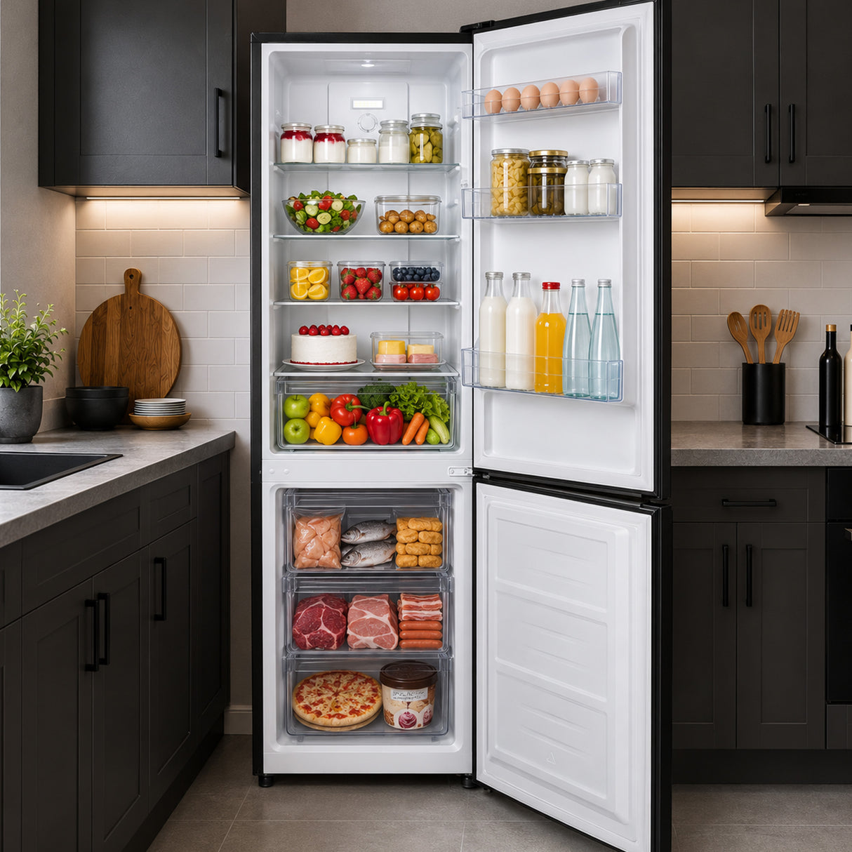Frigo congélateur Heinner HCNF-HM253INVBKE – Full No Frost – compresseur inverter – Noir