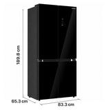 Frigo américain side-by-side Heinner HSBS-M515MDINVHGBKE – 515 L – No Frost – Inverter – verre noir