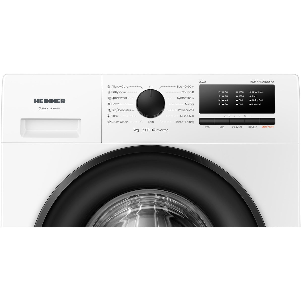 Machine à laver Heinner HWM-HMN7012IVSMA – 7 kg – inverter – classe énergétique A