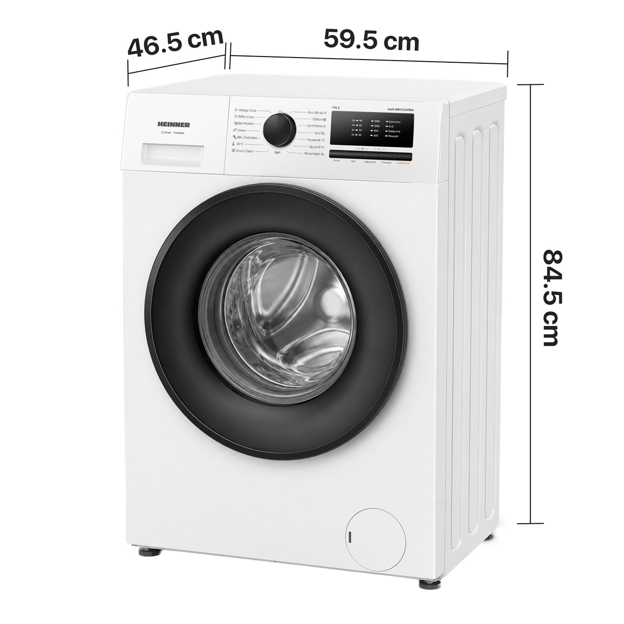 Machine à laver Heinner HWM-HMN7012IVSMA – 7 kg – inverter – classe énergétique A