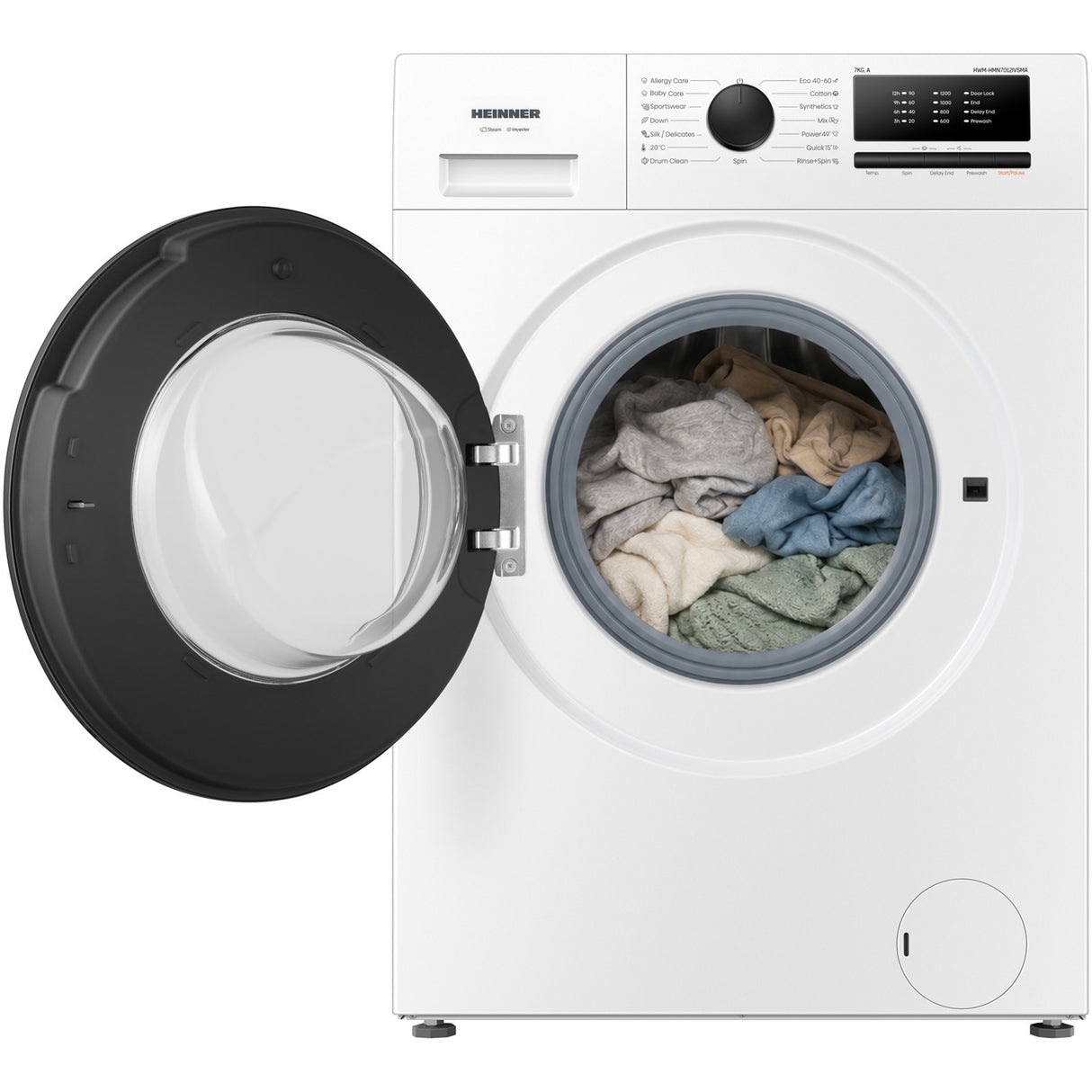 Machine à laver Heinner HWM-HMN7012IVSMA – 7 kg – inverter – classe énergétique A