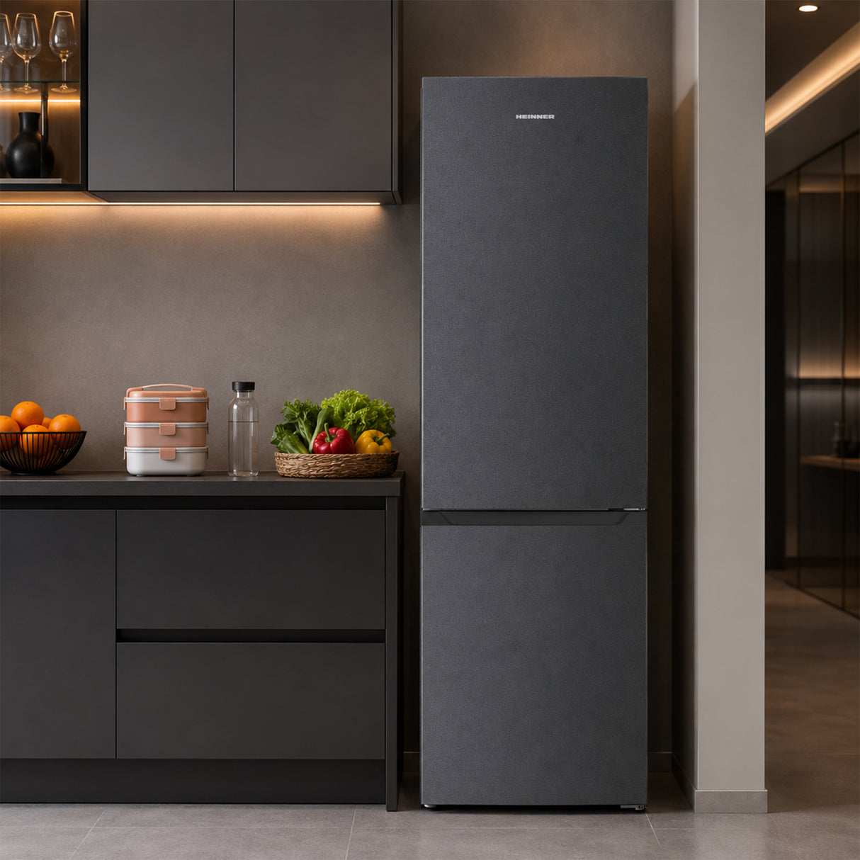 Frigo congélateur Heinner HCNF-HM253INVDGE – 253 litres – No Frost – classe énergétique E – anthracite