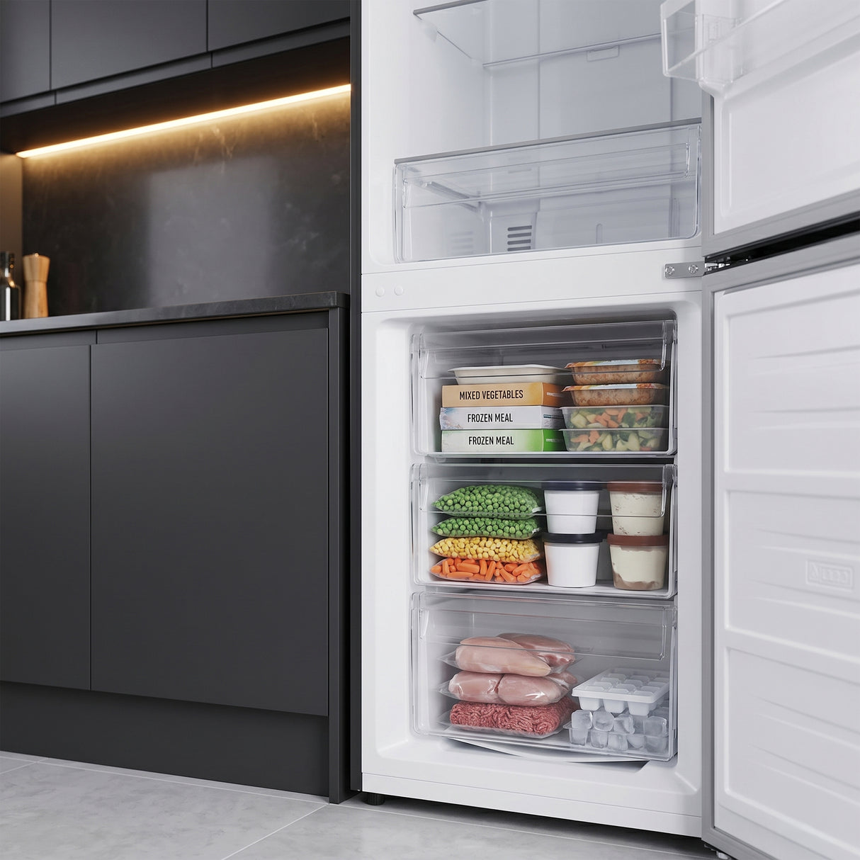 Frigo congélateur Heinner HCNF-HM253INVDGE – 253 litres – No Frost – classe énergétique E – anthracite