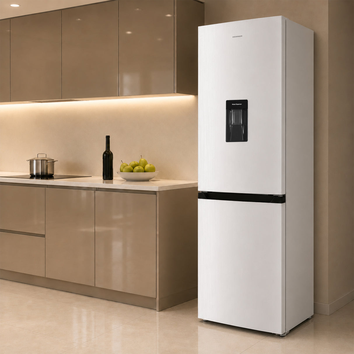 Frigo congélateur Heinner HCNF-HM291INVWDE – 291 litres – No Frost – inverter – distributeur d’eau – classe énergétique E – blanc