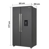 Frigo américain avec distributeur d’eau Heinner HSBS-HM529NFINVDGWDE++ – 529 L – No Frost – compresseur inverter – Anthracite