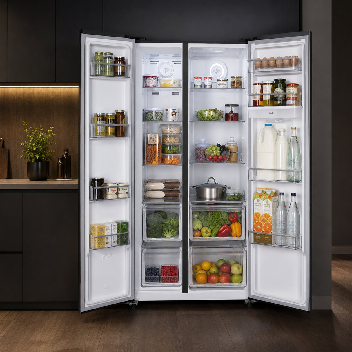 Frigo américain avec distributeur d’eau Heinner HSBS-HM529NFINVDGWDE++ – 529 L – No Frost – compresseur inverter – Anthracite