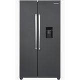 Frigo américain avec distributeur d’eau Heinner HSBS-HM439NFINVDGWDE++ – 439 L – No Frost – Anthracite