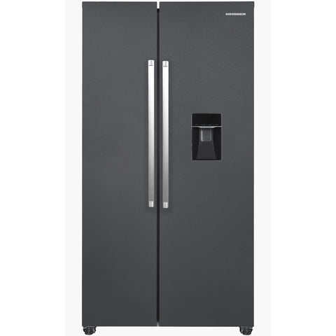 Heinner American Fridge Freezer with Water Dispenser HSBS-HM439NFINVDGWDE++ – 439 L – No Frost – Anthracite – product photo