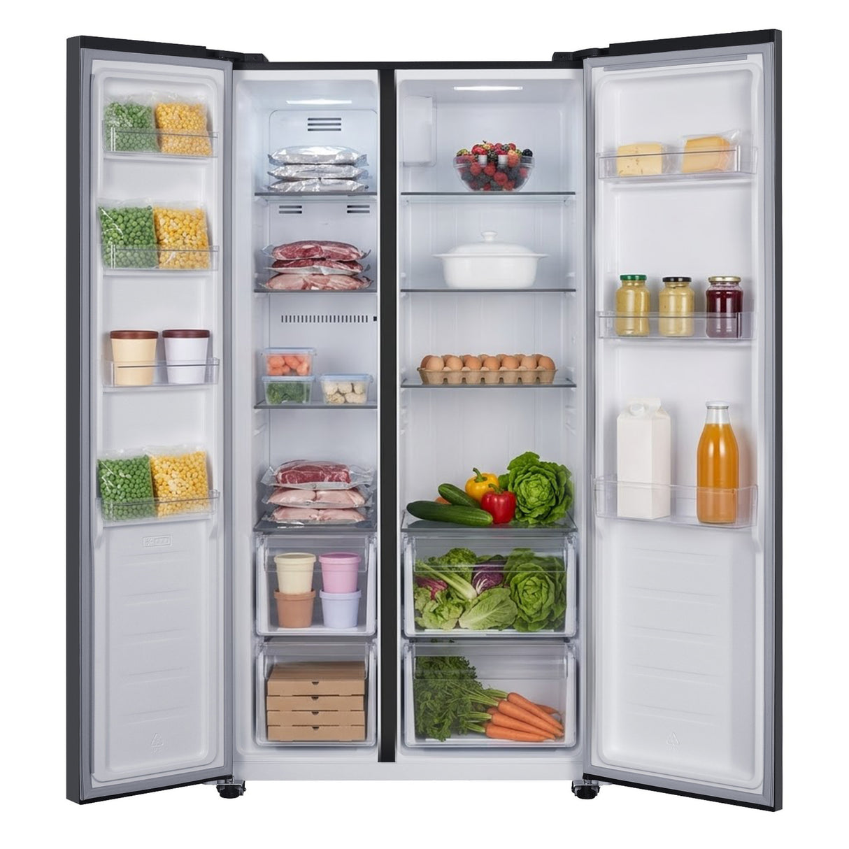 Frigo américain Heinner HSBS-HM442NFINVDGE++ – 442L – No Frost – Anthracite