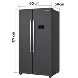 Frigo américain Heinner HSBS-HM442NFINVDGE++ – 442L – No Frost – Anthracite