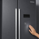 Frigo américain Heinner HSBS-HM442NFINVDGE++ – 442L – No Frost – Anthracite