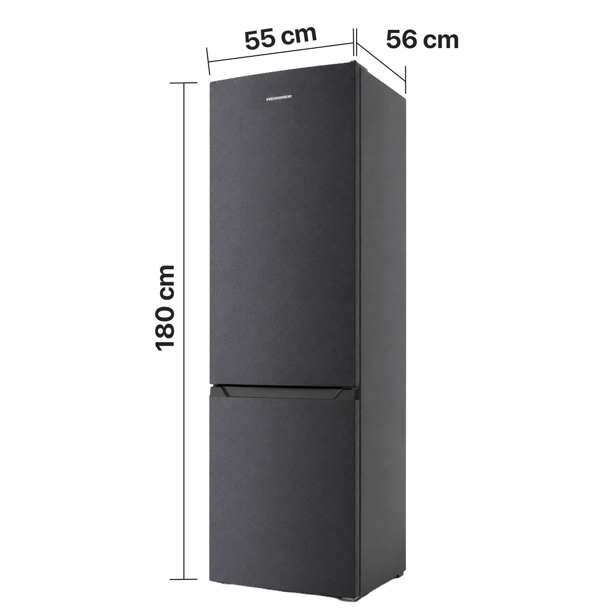 Frigo congélateur Heinner HC-HM262DGE – 262 litres – classe énergétique E – anthracite