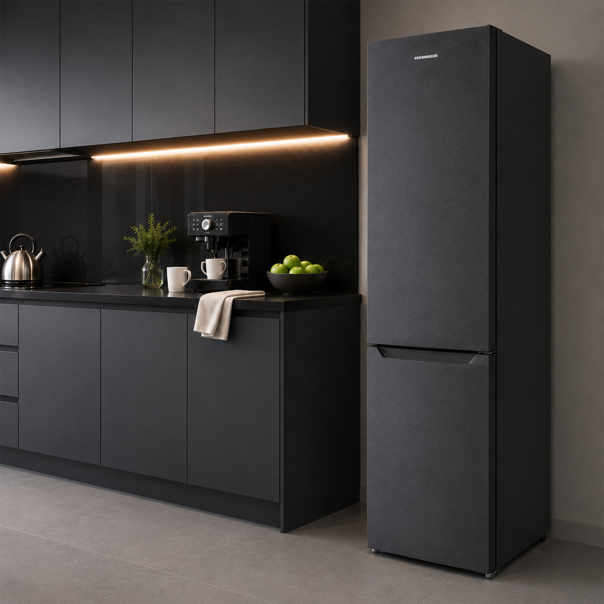 Frigo congélateur Heinner HC-HM262DGE – 262 litres – classe énergétique E – anthracite