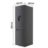 Frigo congélateur anthracite Heinner HCNF-HM291INVDGWDE++ – 291 L – No Frost avec Distributeur d’eau – Pose libre