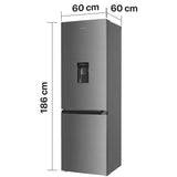 Frigo congélateur Heinner HCNF-HM291INVXWDD – 291 L – Total No Frost – compresseur inverter – Classe énergétique D – Thermostat réglable – Éclairage LED – inox – 185 cm – 5 ans de garantie