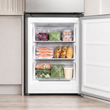 Frigo congélateur Heinner HCNF-HM291INVXWDD – 291 L – Total No Frost – compresseur inverter – Classe énergétique D – Thermostat réglable – Éclairage LED – inox – 185 cm – 5 ans de garantie