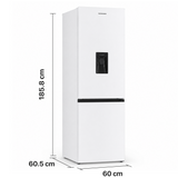 Frigo congélateur avec distributeur d’eau Heinner HC-HM313WDE++ – 313 L – Classe énergétique E – Thermostat réglable – Éclairage LED – Porte réversible – Blanc – 5 Ans de garantie