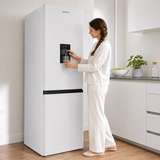 Frigo congélateur avec distributeur d’eau Heinner HC-HM313WDE++ – 313 L – Classe énergétique E – Thermostat réglable – Éclairage LED – Porte réversible – Blanc – 5 Ans de garantie