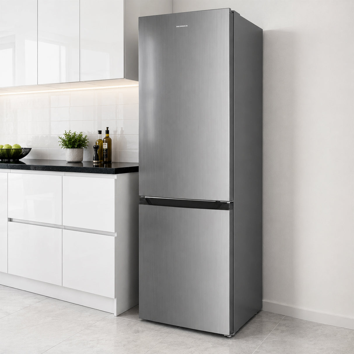 Frigo congélateur Heinner HCNF-HM293INVXD – 293 litres – No Frost – inverter – classe énergétique D – inox