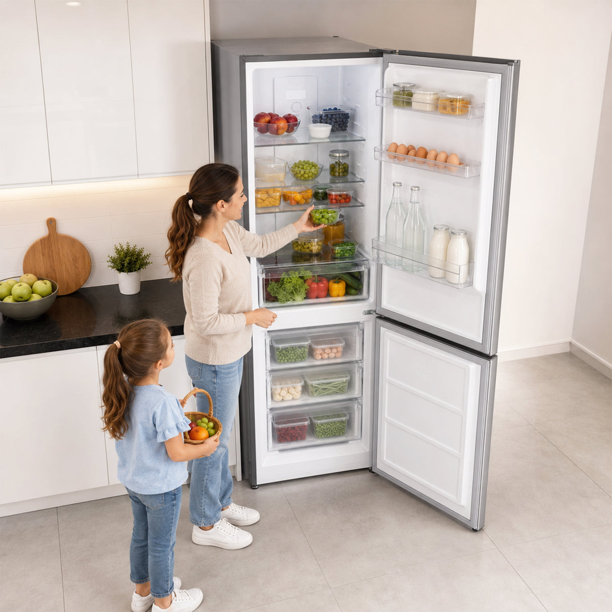 Frigo congélateur Heinner HCNF-HM293INVXD – 293 litres – No Frost – inverter – classe énergétique D – inox