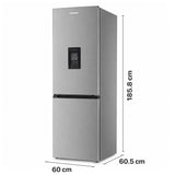 Heinner HC-HM313XWDE++ Koel-vriescombinatie met Waterdispenser – 313 L – Energieklasse E – Elektronische Bediening met Instelbare Thermostaat – LED-verlichting – Omkeerbare Deur – 5 Jaar Garantie
