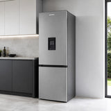 Heinner HC-HM313XWDE++ Koel-vriescombinatie met Waterdispenser – 313 L – Energieklasse E – Elektronische Bediening met Instelbare Thermostaat – LED-verlichting – Omkeerbare Deur – 5 Jaar Garantie