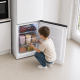 Frigo congélateur Heinner HC-HM315E++ – 315 L – Classe énergétique E – Commande électronique avec Thermostat réglable – Éclairage LED – Porte réversible – Blanc – 5 ans de garantie