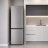Frigo congélateur Heinner HC-HM315XE++ – 315 L – Classe énergétique E – Thermostat réglable – Éclairage LED – Porte réversible – inox – 5 Ans de garantie