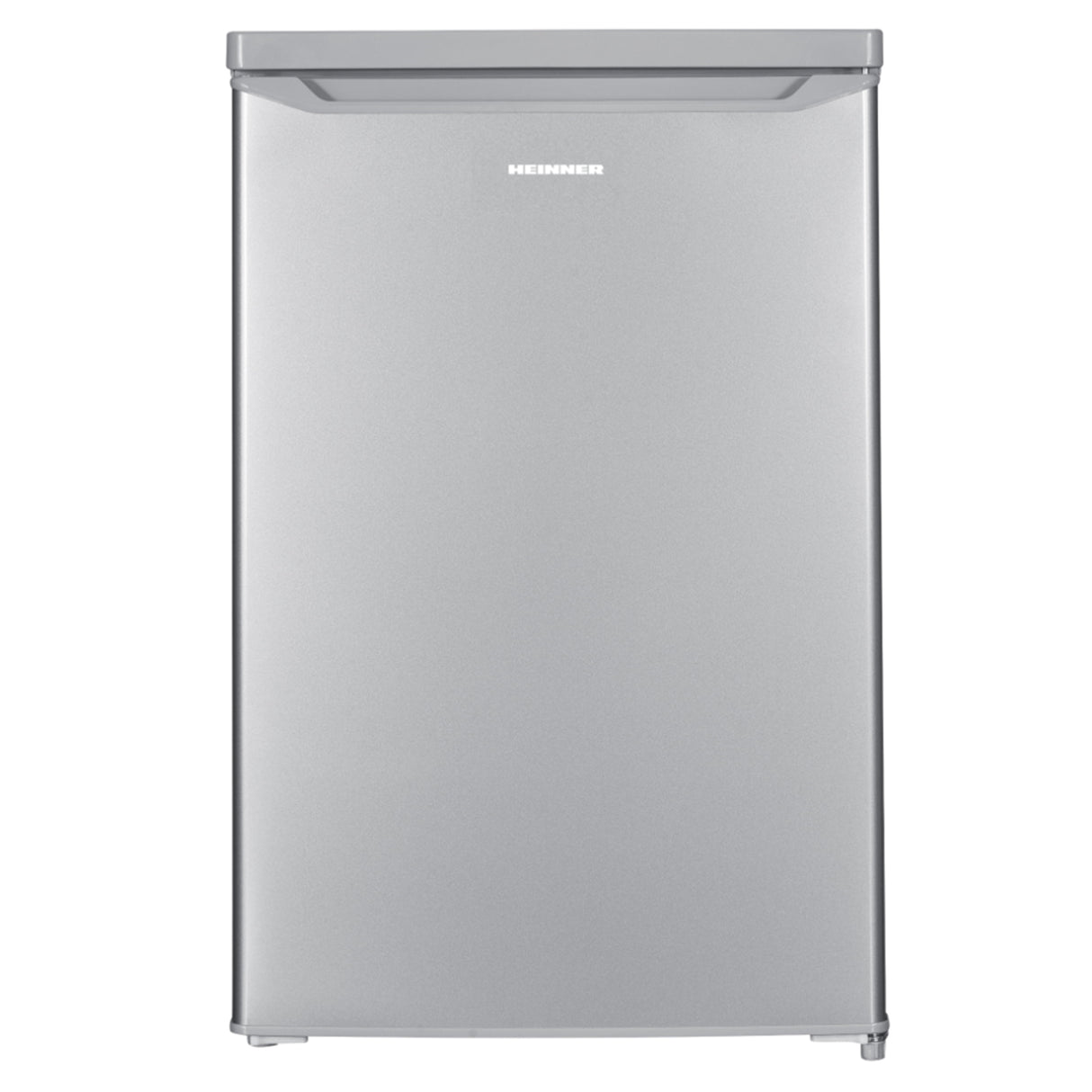 Frigo table top avec compartiment congélateur Heinner HF-HM109SE++ – 109 L – Classe énergétique E – Thermostat réglable – Éclairage LED – Porte réversible – Argent – 5 Ans de garantie