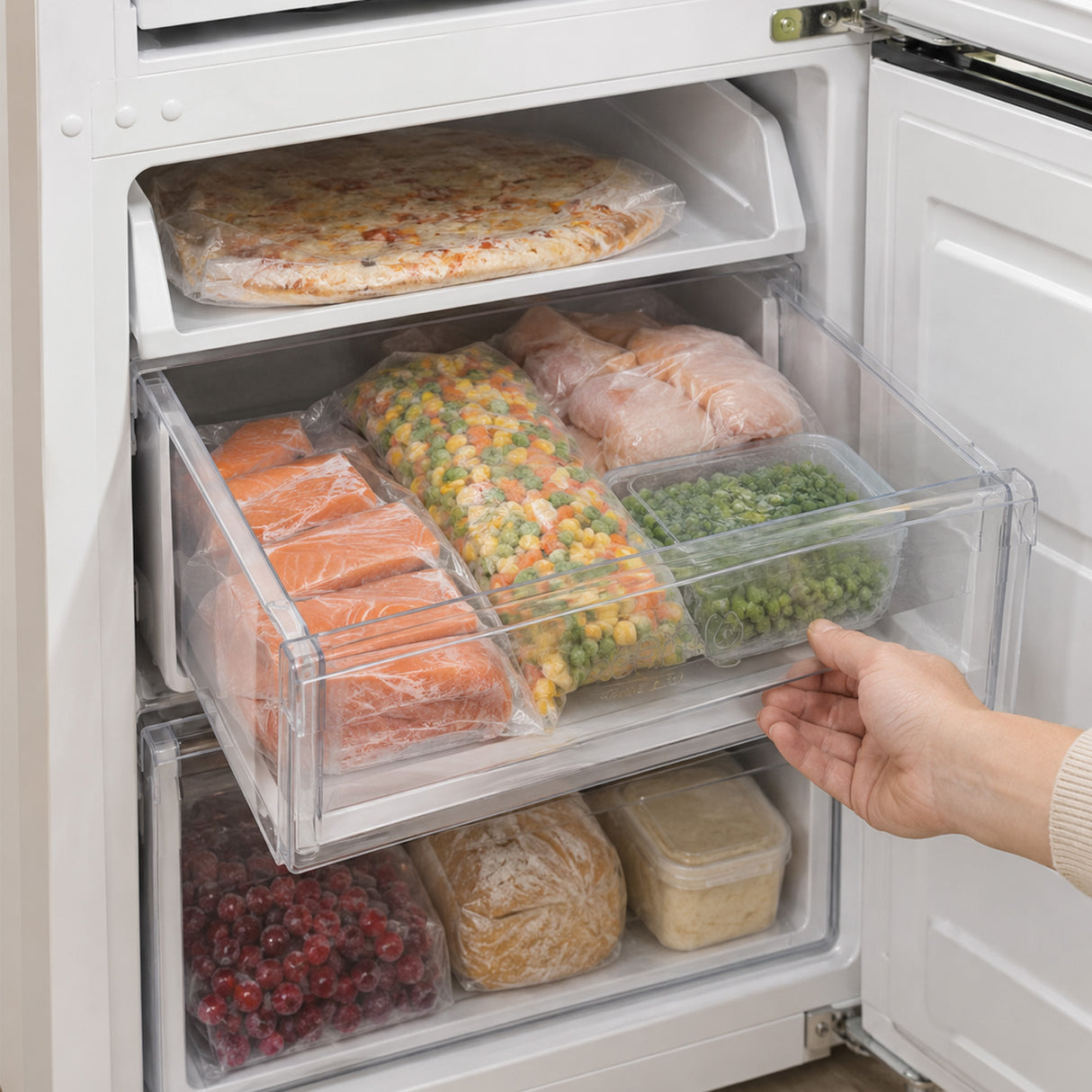 Frigo congélateur Heinner HCNF-M330INVE – 330 litres – No Frost – inverter – classe énergétique E – blanc
