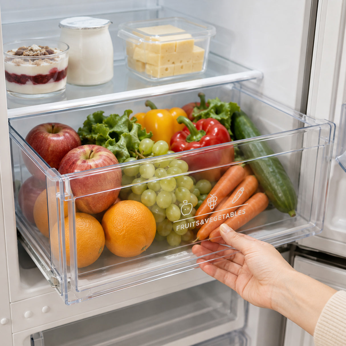 Frigo congélateur Heinner HCNF-M330INVE – 330 litres – No Frost – inverter – classe énergétique E – blanc