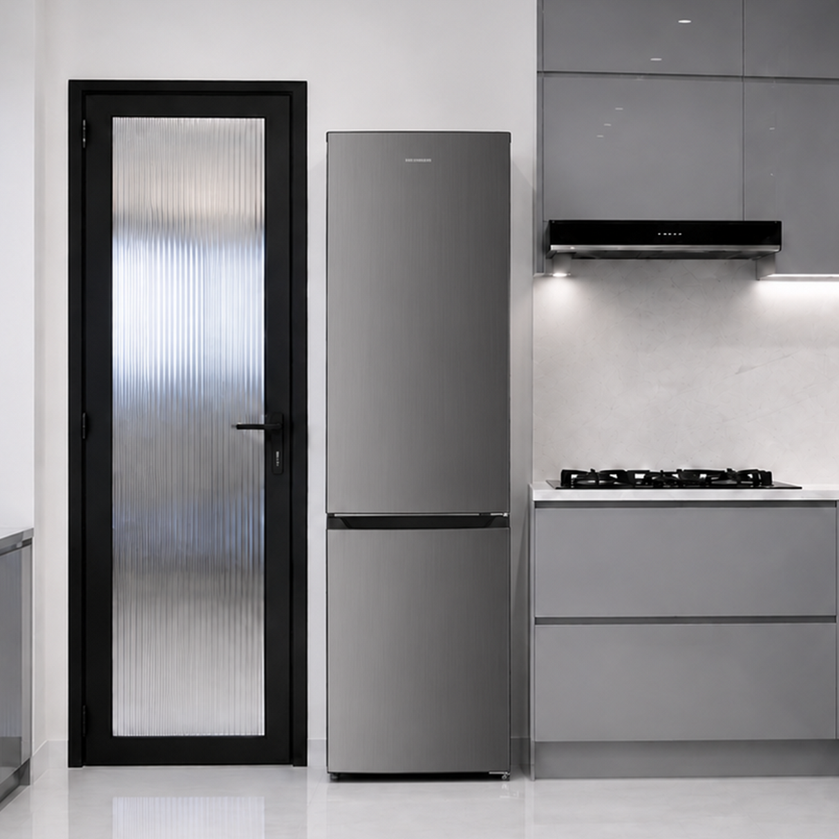 Frigo congélateur Heinner HCNF-HM253INVXD – 253 L – Total No Frost – compresseur inverter – Classe énergétique D – Commande électronique avec Thermostat réglable – Éclairage LED – inox – 5 ans de garantie
