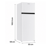 Frigo avec compartiment congélateur Heinner HF-HM248INVE++ – 248 L – compresseur inverter – Classe énergétique E – Thermostat réglable – Éclairage LED – Blanc – 5 ans de garantie