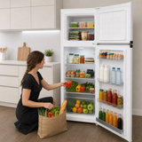 Frigo avec compartiment congélateur Heinner HF-HM248INVE++ – 248 L – compresseur inverter – Classe énergétique E – Thermostat réglable – Éclairage LED – Blanc – 5 ans de garantie