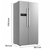 Frigo américain Heinner HSBS-M548NFINVXE – 548 litres – No Frost – inverter – classe énergétique E – inox