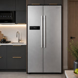 Frigo américain Heinner HSBS-M548NFINVXE – 548 litres – No Frost – inverter – classe énergétique E – inox