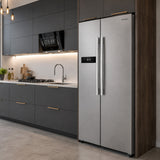Frigo américain Heinner HSBS-M548NFINVXE – 548 litres – No Frost – inverter – classe énergétique E – inox