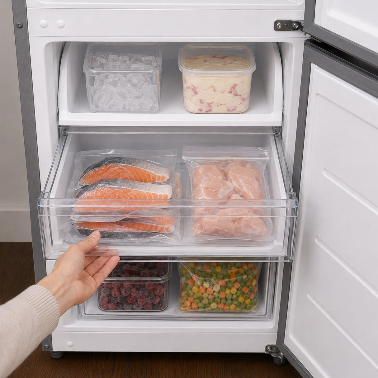 Frigo congélateur Heinner HCNF-M330INVSE – 330 litres – No Frost – inverter – classe énergétique E – argent