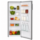 Frigo Heinner HF-HM242XE++ – 242 L – Classe énergétique E – Thermostat réglable – Éclairage LED – 4 clayettes en verre – Porte réversible – inox – 5 ans de garantie