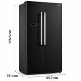 Frigo américain Heinner HSBS-M548NFINVBKE – 548 litres – No Frost – inverter – classe énergétique E – noir