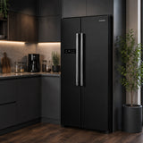 Frigo américain Heinner HSBS-M548NFINVBKE – 548 litres – No Frost – inverter – classe énergétique E – noir