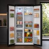 Frigo américain Heinner HSBS-M548NFINVBKE – 548 litres – No Frost – inverter – classe énergétique E – noir