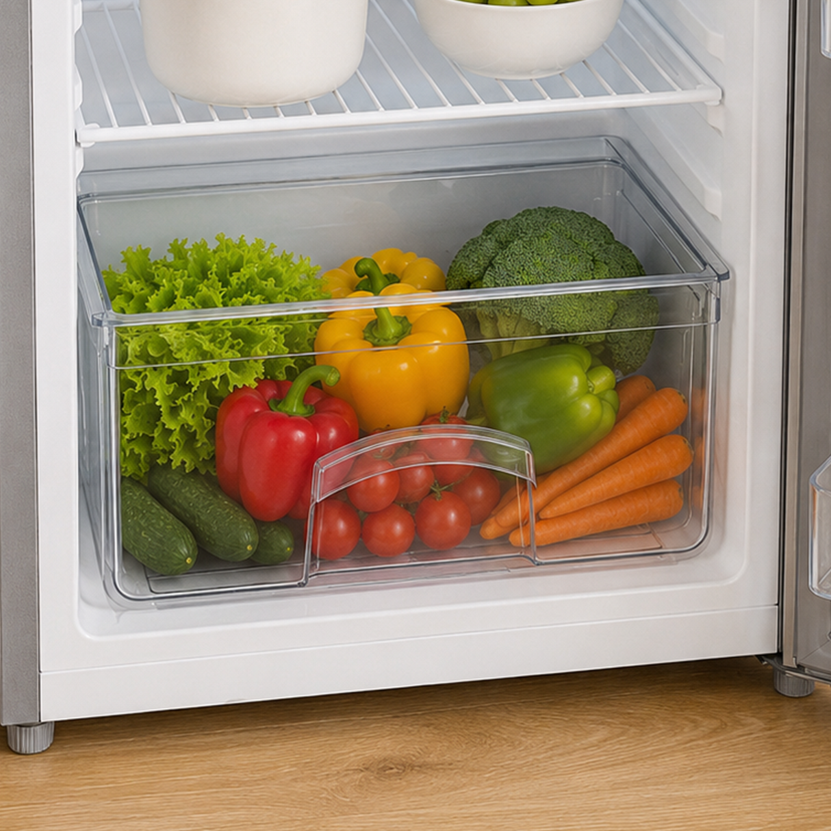 Frigo table top Heinner HF-HM127SE++ – 127 L – Thermostat réglable – Éclairage LED – Automatique Dégivrage – Porte réversible – Argent – 5 Ans de garantie