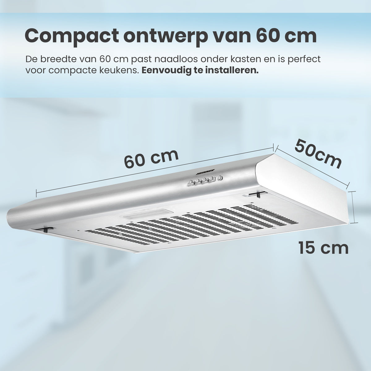Heinner CH-201SS Afzuigkap 60 cm – 3 Snelheden – LED – Recirculatie – foto 5