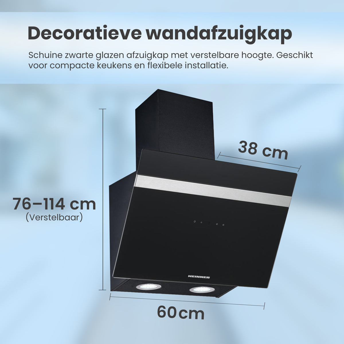 Heinner afzuigkap HDCH-6060RGBK – 60 cm – 3 snelheden – touch bediening – zwart – foto 5