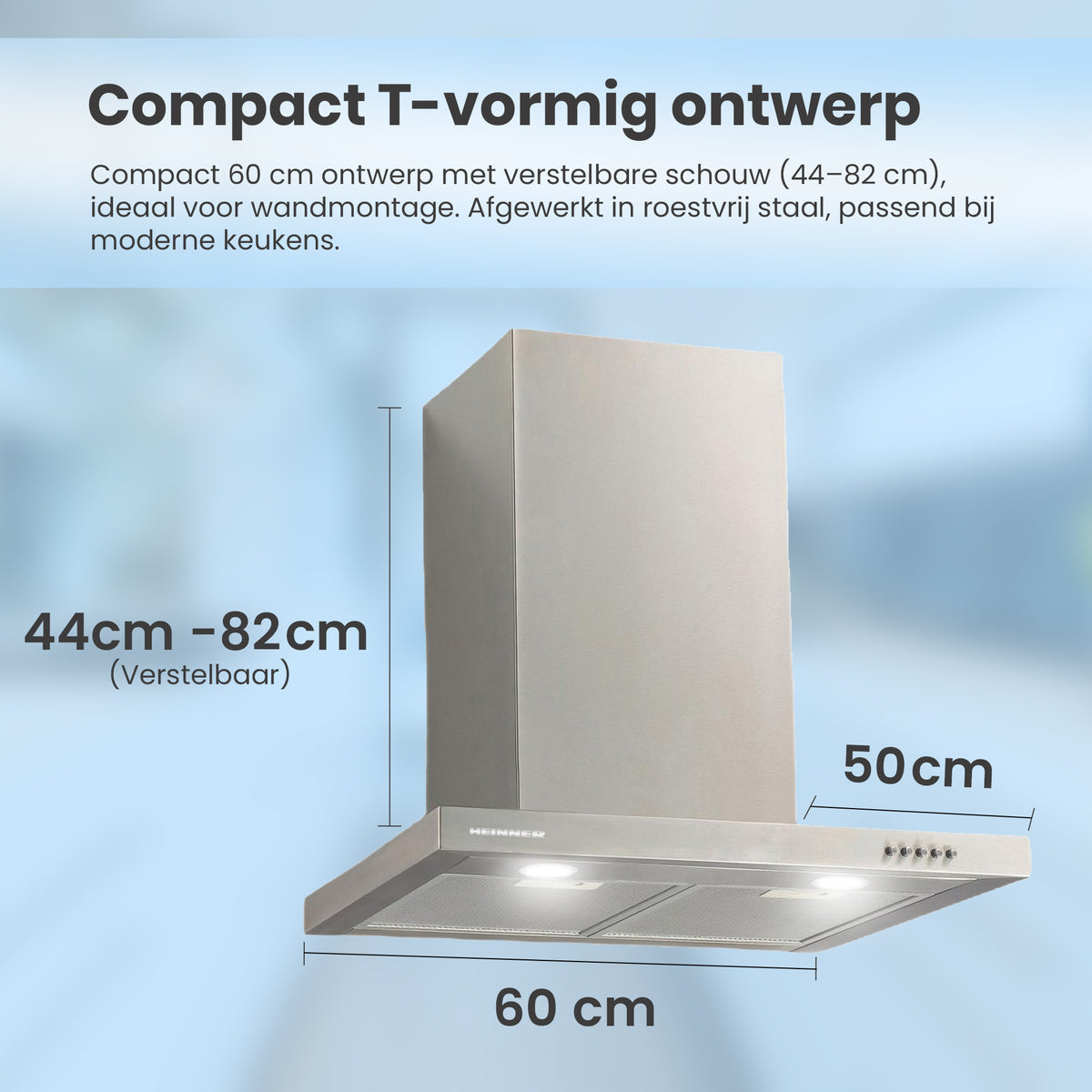 Heinner afzuigkap HDCH-660TSS – 60 cm – 3 snelheden – RVS – foto 5
