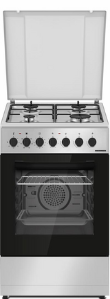 Heinner HFSC-S60LITGC-SL Gasfornuis 50 cm – 4 Zones – Oven 6 Functies – Grill