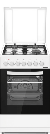 Heinner HFSC-S65MIXF-WH Gasfornuis – 4 Branders – Oven 6 Functies – Grill